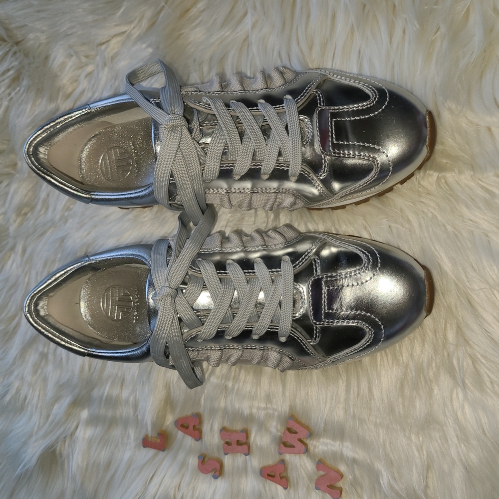 Tory Burch Metallic Ruffle Trainer